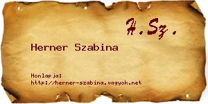 Herner Szabina névjegykártya